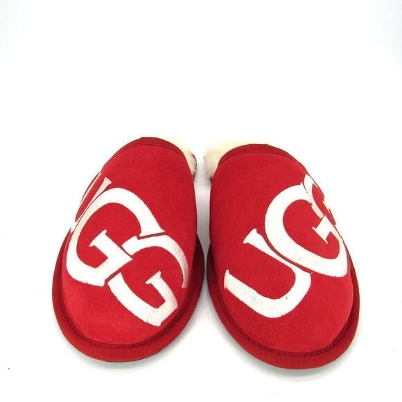 UGG Men\'s Scuff Logo Suede Slippers in Samba Red SZ 10 main image 6